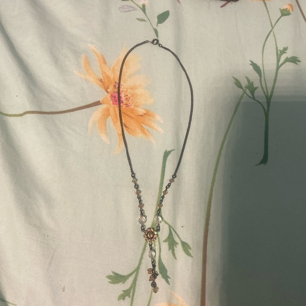 Italian crystal sunflower necklace